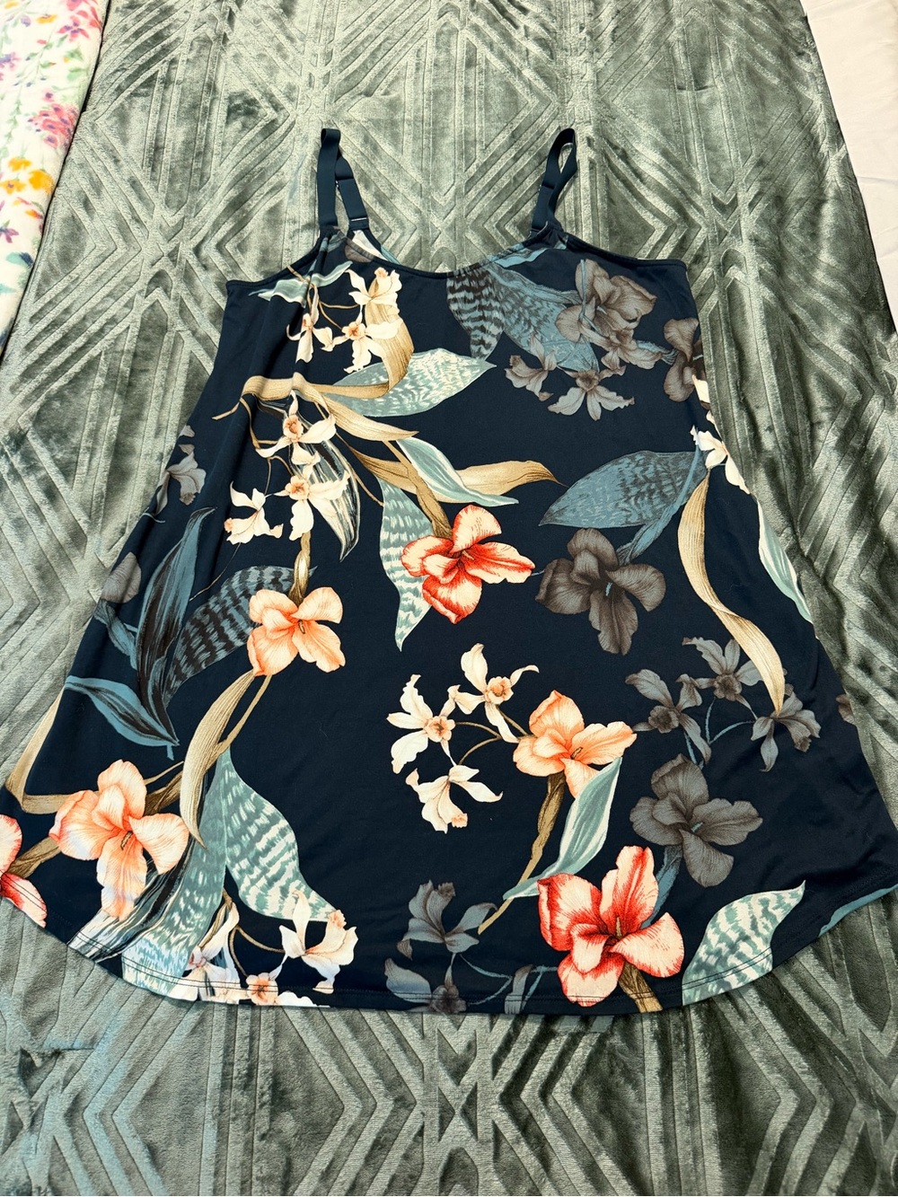 Navy Floral Print Spaghetti-Strap Camisole